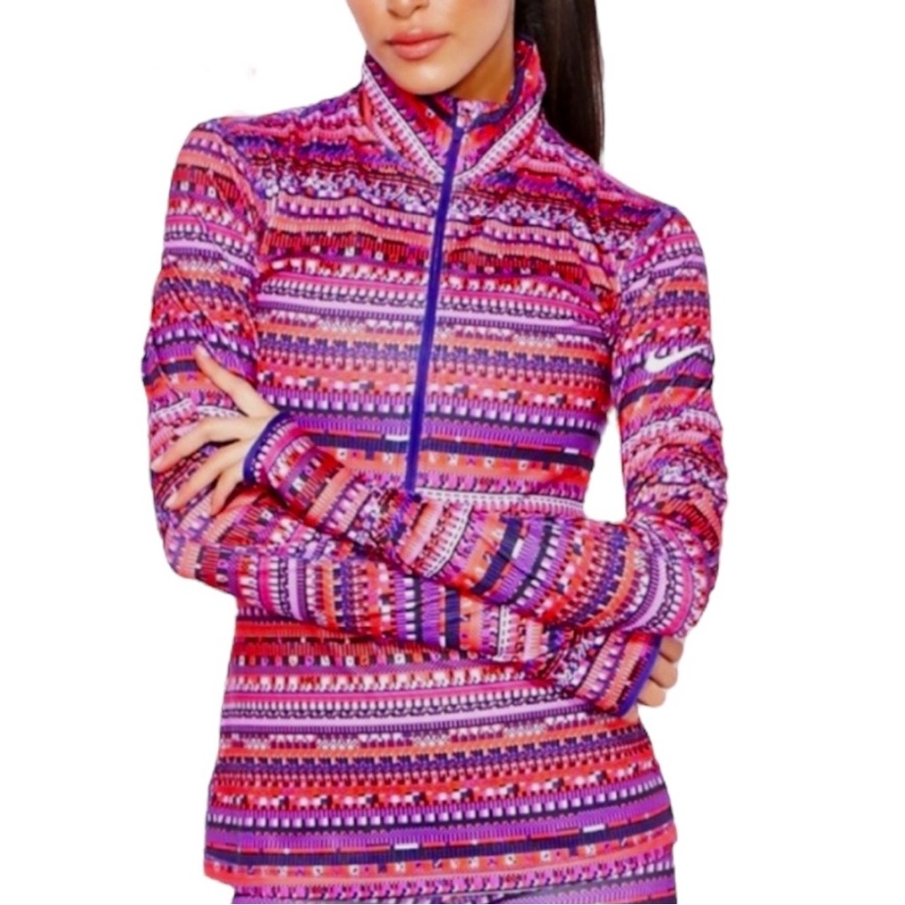 Nike Pro Hyperwarm Running  Women's Size Medium Jacket Half Zip Thumb Holes